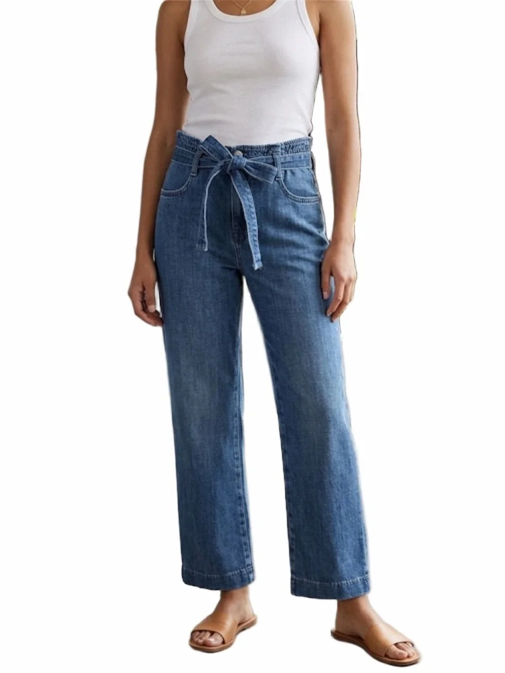 J.Crew High-Rise Paperbag Waist Wide-Leg Jeans Blue Size 30